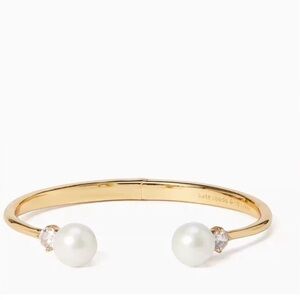 🆕kate spade new york Pearls Of Wisdom Open Hinged Stackable Bangle Bracelet NWT